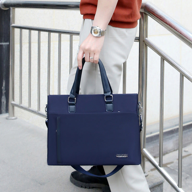 New nylon men's handbag horizontal briefcase wholesale 15-inch men's bag shoulder oblique span bag large-capacity file bag