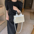 Straw woven tote bag summernew arrival bag for women cross-border small square bag letter patchwork tote bag export women's bag