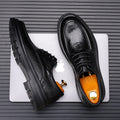 Men's formal leather dress shoes - plus size, new live stream collection, business casual british style, lace-up derby shoes, cross-border men's footwear