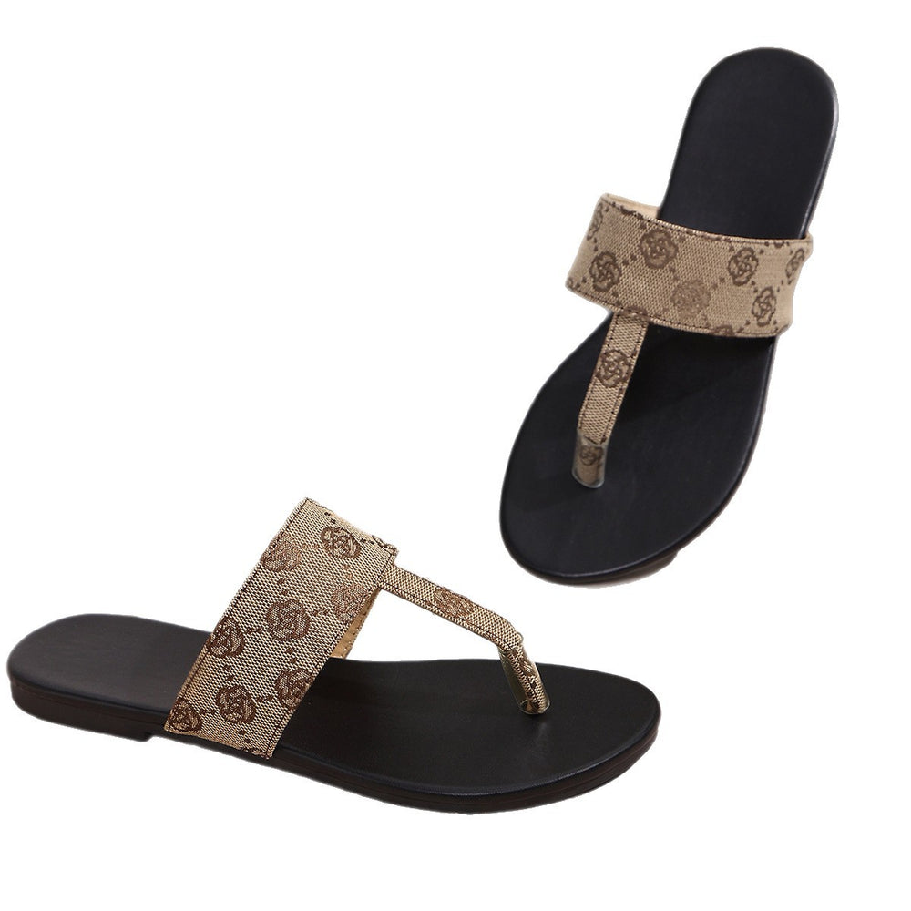 Plus size women's summer flip-flops: new european & american style, trendy patterned sandals for cross-border e-commerce