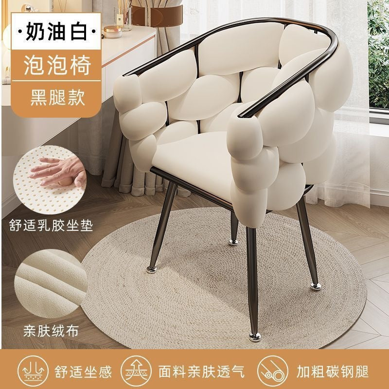 Bubble chair: minimalist, luxe design for home use - makeup vanity, manicure chair, comfortable petal shape
