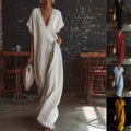 spring/summer collection: independent website, , us & european market - casual, elegant, comfortable, lace-trimmed, loose-fit linen-cotton maxi dress
