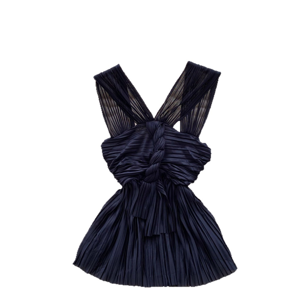 French pleated work clothing style halter suspender women's summer silmslimming look hot girl eleganttopsclassy sense vest