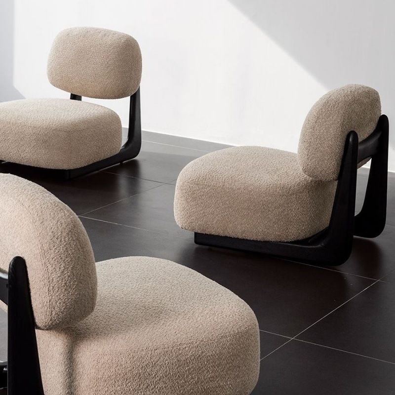 Wabi-sabi style alpaca cute single sofa chair solid wood casual floor-standing lazy kidspopularcasualaccessible luxury chair
