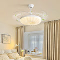 W% cream style invisible fan chandelier for homeled living room bedroom strong wind silent integrated frequency conversion restaurant hanging