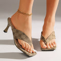 Aliexpress new women's fashion pointed-toe rhinestone slippers - european & american style, plus size high heel open toe outdoor sandals