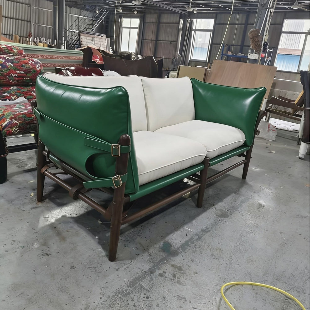 Used leather solid wood b&b art upholstered casual chair designer style living room saddle leather chair wabi-sabi style living room sofa