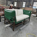 Used leather solid wood b&b art upholstered casual chair designer style living room saddle leather chair wabi-sabi style living room sofa