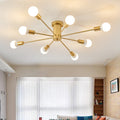 wholesale creative bedroom multi-head ceiling lamp scandinaviancasual iron art dining room living room study golden ceiling lamp