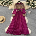 French high-end elegant sequin & beaded patchwork bodycon dress - women's  new arrival, chic pleated maxi dress