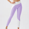 Eco-friendly recycled beauty stripe asymmetrical yoga pants - women's high-waisted leggings for fitness, outdoor running, and yoga