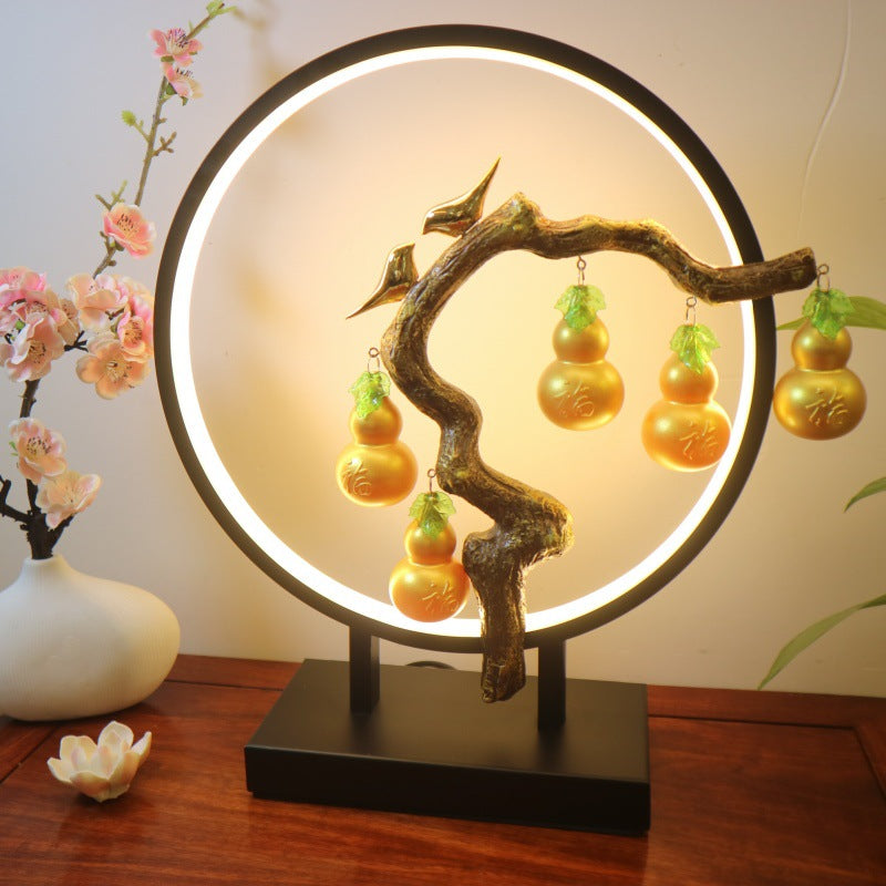 New chinoiserie gourd table lamp bedroom bedside lamp living room entrance office hotel five blessings bring in wealth and treasure fortune ornaments