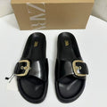 Za boken women's summer leather strap buckle chunky pvc thong sandals - comfortable soft sole beach sandals