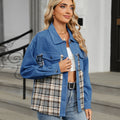 Fashion cross-border foreign trade women's clothing  independent station new washed denim stitching casual jacket outweartops