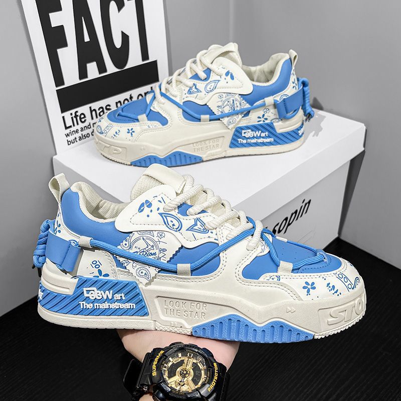 2025 new winter breathable skate shoes, trendy ins style, athletic casual running shoes, anti-slip sneakers for teenage boys