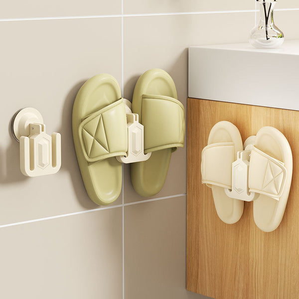 Suction cup, slipper rack, non-punching wall-mounted toilet rack, drain on the back wall of the door, bathroom shoe storage rack