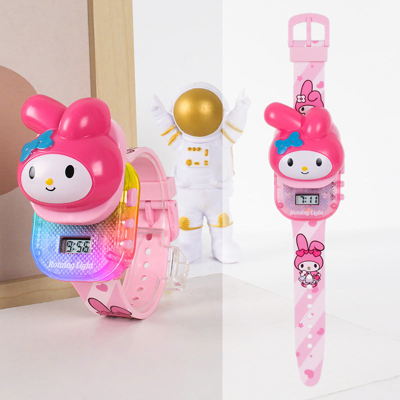 Kids' sliding cover cartoon music electronic watch - toy watch for boys and girls - kuromi style gift