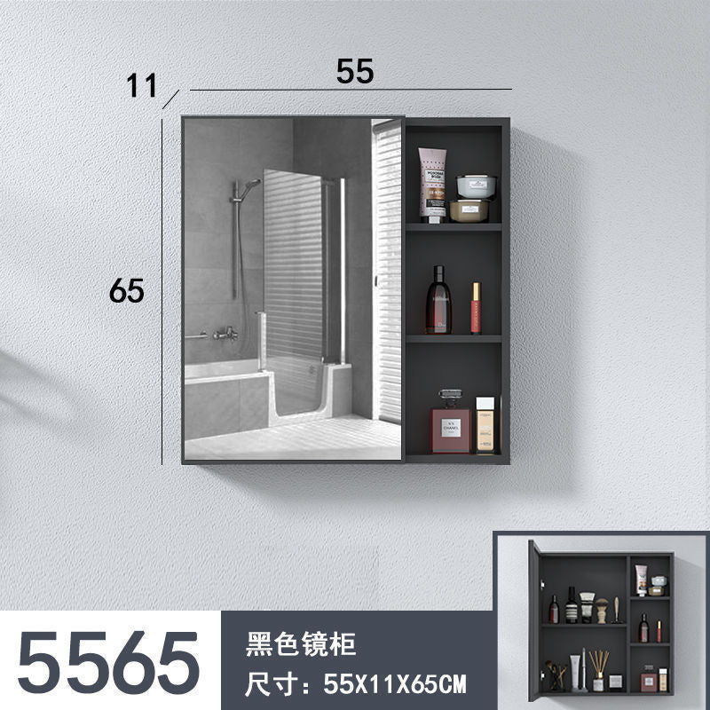 Space aluminum bathroom mirror cabinet wall-mounted toilet separate storage integrated combination mirror cabinet bathroom mirror