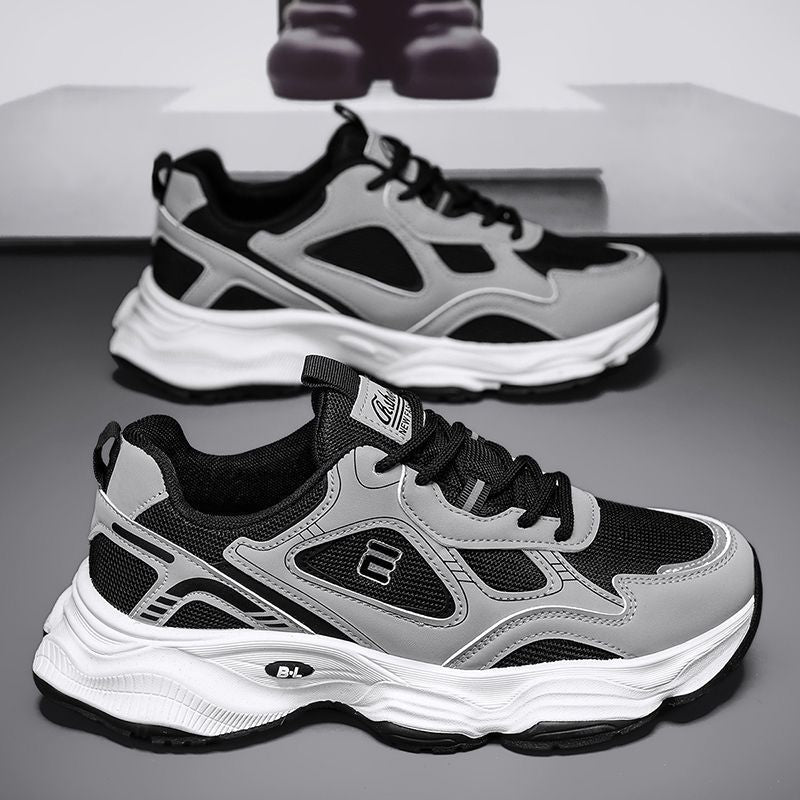 Dad shoes men 2025 spring new men's casual sports shoes trendyeasiest for matchthick solenon-slipabrasion resistant mesh shoes