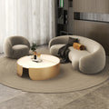 Beauty salon sofa, warm teddy velvet fabric, b&b, small apartment, creative arc-shaped clothing store, popular sofa