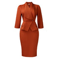 C8645 women's foreign trade dress - new cross-border european and american style fashionable elegant solid color bodycon african dress