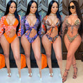 X5067 special offer: no returns or exchanges. purchase with caution. sexy leopard print mesh three-piece bikini set with strappy detail