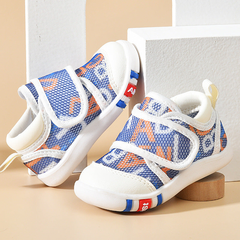 Baby sandals for boys, summer first walker shoes, 0-1-2 years old infant anti-slip soft sole mesh shoes for babies and toddlers, baby girl shoes