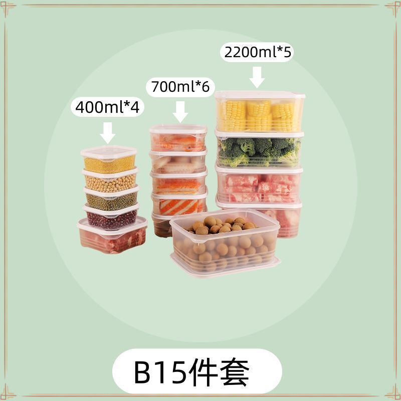 Food grade fresh-keeping box, quick-frozen frozen box, special refrigerator storage box for food frozen meat, sub-packing box, semi-sealed.