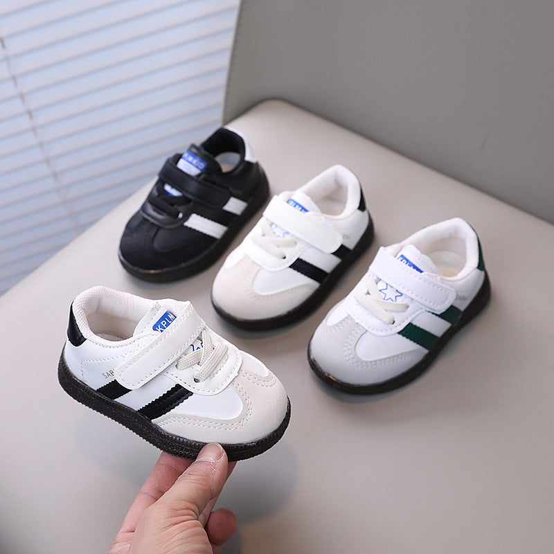 spring/autumn new korean style boys' casual sneakers, girls' soft-soled breathable athletic shoes, children's german army trainers (gats)