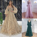 new cross-border gold heavy beaded luxury evening gown - sexy socialite queen long dress yq7109