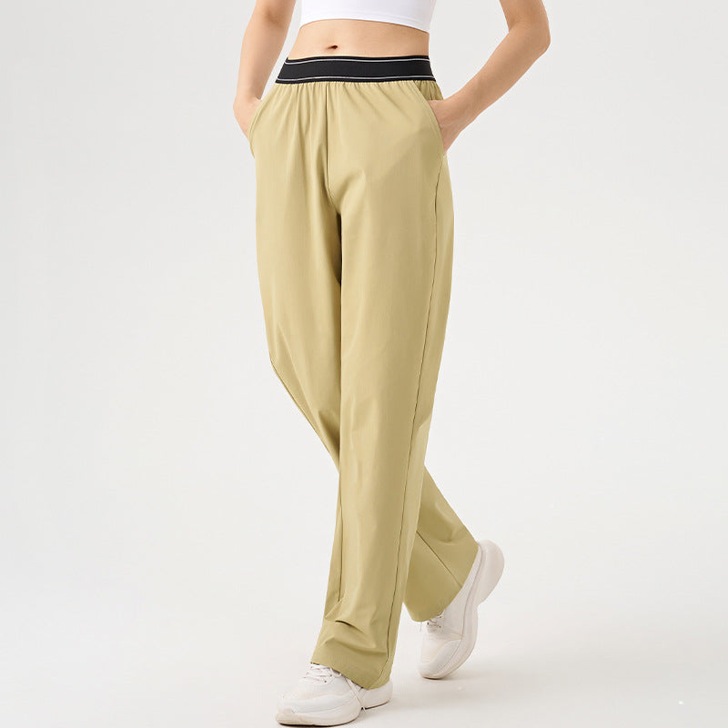 New outdoor running trousers - straight leg, loose fit, lightweight, stretchy, quick-drying, fitness pants with pockets - workwear casual style
