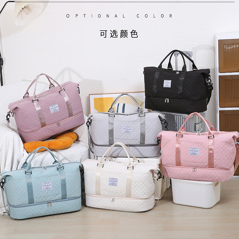 Outdoor business trip short trip bag large capacity fashion leisure fitness bag dry and wet separation moving luggage storage bag