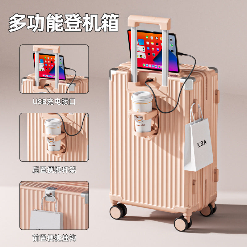 Multifunctional Japanese suitcase Women's trolley case Men's strong and durable Student universal wheel password suitcase Leather case