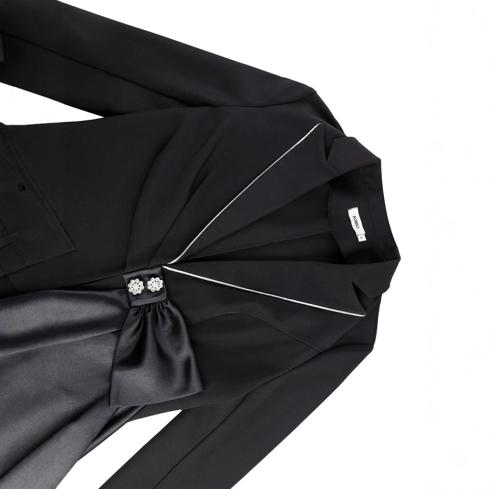 Autumnew arrivalstereobows suit outwear waist slimming lookelegantwork clothing suit tops blazer