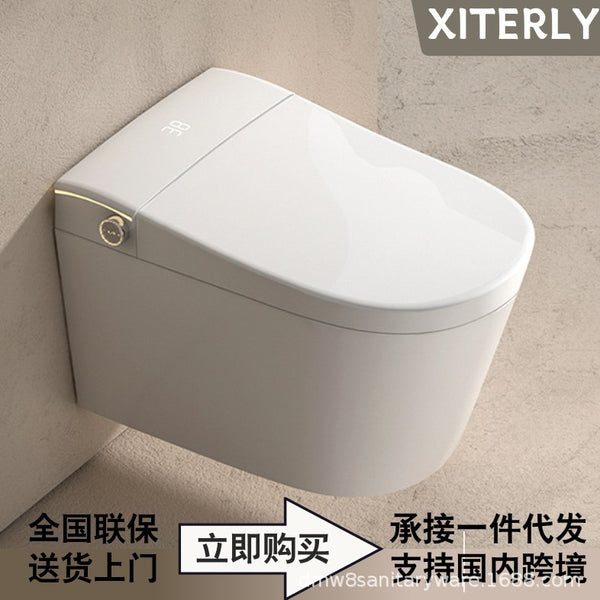 Wall-mounted smart toilet, automatic flip cover hanging in the air, wall-mounted wall hanging will hide the instant hot foot toilet