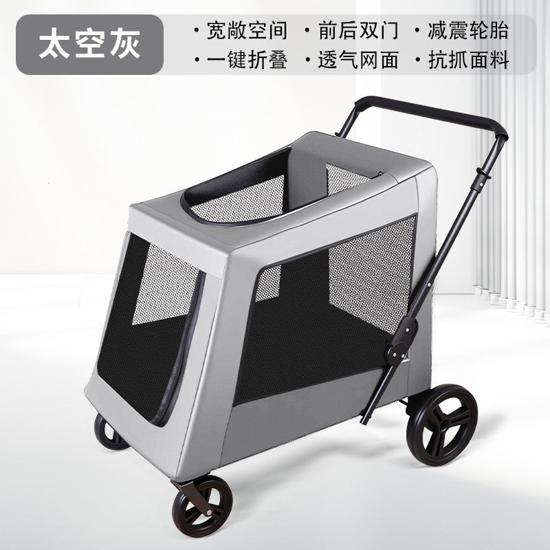 Multi-functional pet stroller for medium to large dogs - outdoor travel, large capacity, portable, foldable, cross-border dog cart