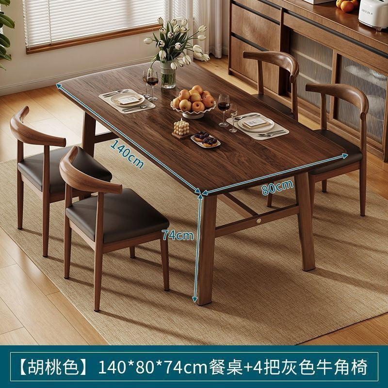 Dining table and chair combination small apartment for home rectangular table and chair commercial breakfast shop dining table and chair fast food restaurant iron horn chair