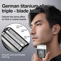 new reciprocating electric shaver for men, full body washable, triple blade head, rechargeable razor, beard trimmer