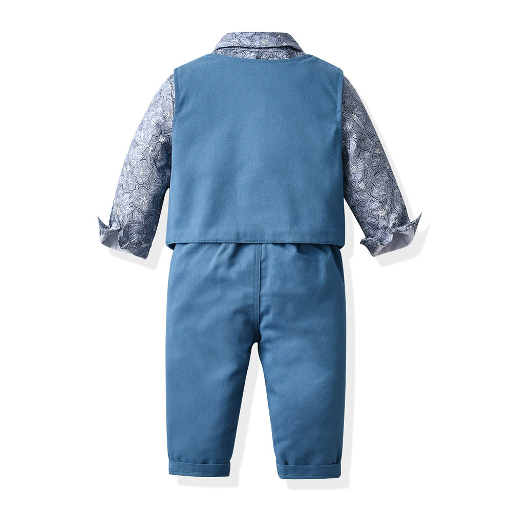 Boys' european and american style vest and pants set - autumn  collection - gentleman outfit for kids - perfect for baby's birthday, first birthday celebration, and stylish occasions
