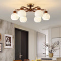Living room lamp ceiling lamp luxury retro style new chinoiserie cream solid wood bedroom restaurant whole house lighting package combination