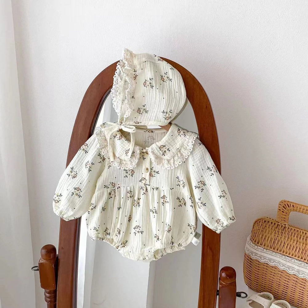 Infant and toddler spring and autumn clothing, baby girl long-sleeved romper, perfect for full-month, 100-day celebrations, princess-style, super cute and sweet, outdoor play suit