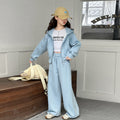 Girls' stylish spring/autumn outfit - casual sport two-piece set -  new korean style for kids - trendy autumn clothes for older girls