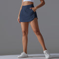 New arrival cool sun protection tennis skirt high waist tight slimming lookfake two-piece skirt women's back waist flap pocket pants sports yoga skirt