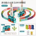 Domino electric train - educational toy for boys, automatic dispensing, music car, building blocks, assembled toy for girls