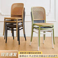 Dining chair for homeelderly armrest plastic chair for homedining chair backrest rattan chair stackable outdoor stool balcony