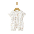 Babibele baby short-sleeve romper - lightweight summer bodysuit for infants & toddlers - perfect for air conditioning - includes bib!