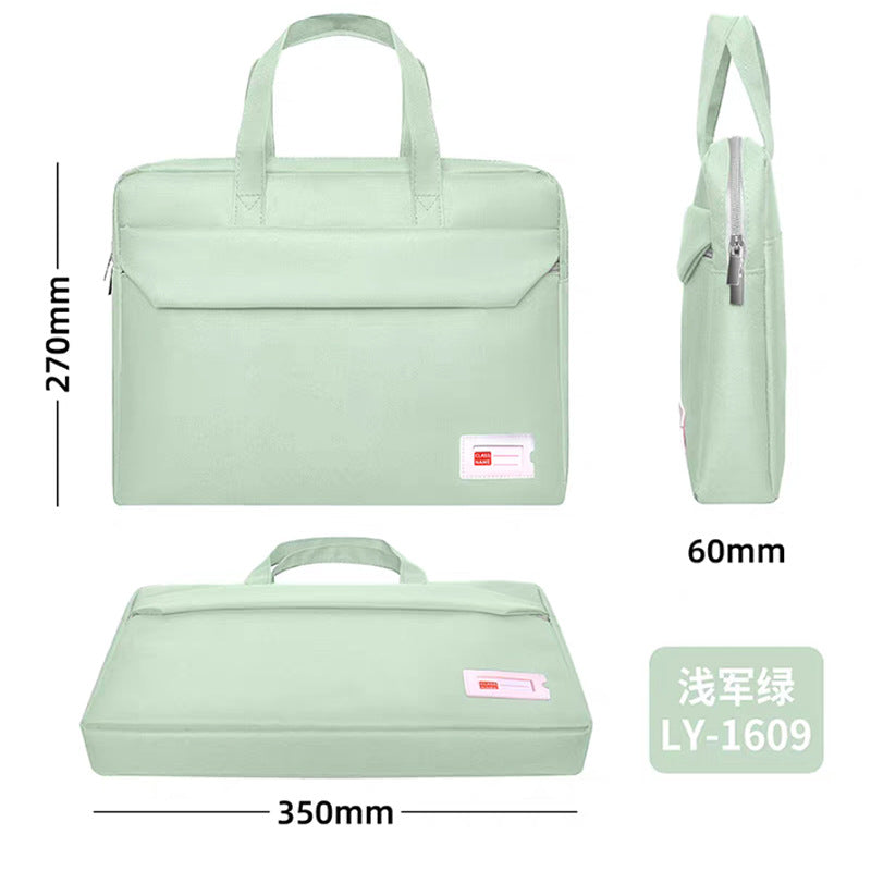 Student tutoring bag canvas laptop backpack tote document bag conference printed material bag large capacity waterproof briefcase