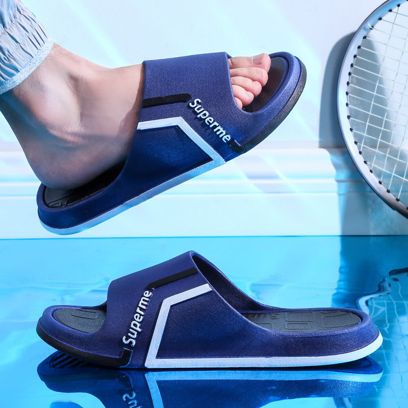 Slippers men's home bathroom non-slipdeodorizing filter wholesale outwearthick sole shit feeling cool slippers home new spring and summer