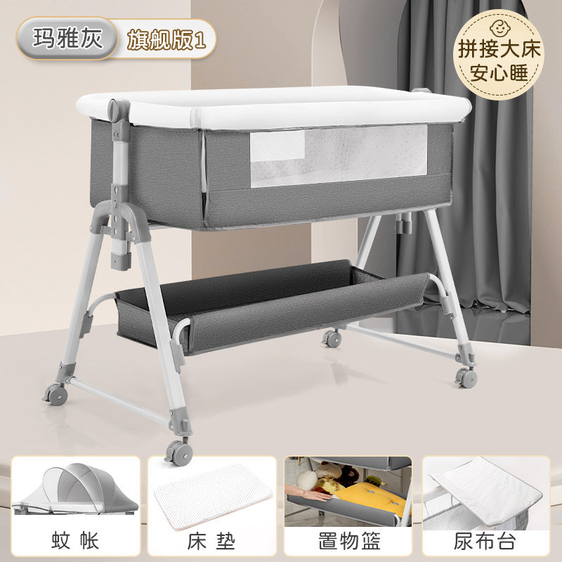 Baby crib baby rocking bed patchwork large bed kids multifunctional foldable adjustable bb newborn toddler cradle bed