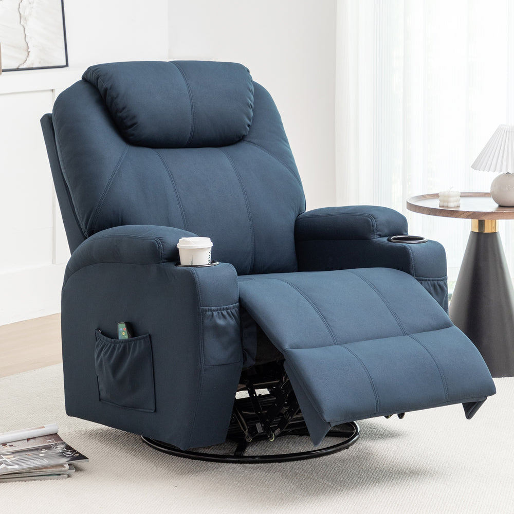 Single genuine leather massage heating living room multi-functional sitting and lying lazy zero-reliance wall chair sofa waist suitable for the elderly